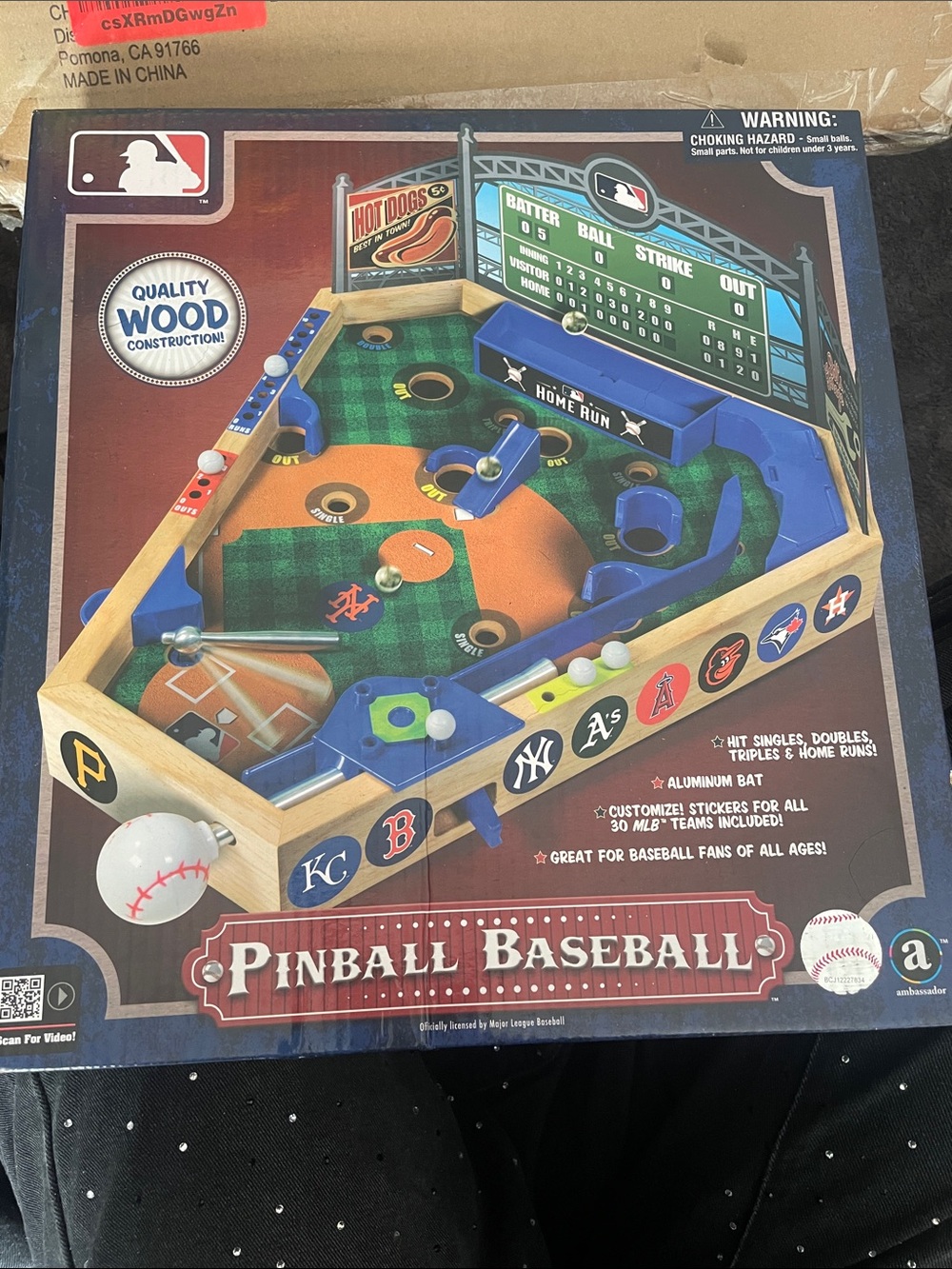 MLB Pinball Baseball Game - Blue & Wood Accents